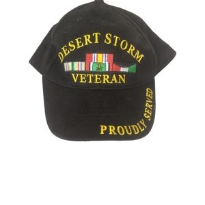 Vintage Operation Desert Storm Hat Strap back Veteran Black USA United States